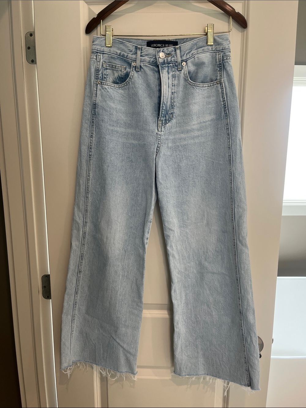 Veronica Beard Taylor High Rise Wide Leg Crop Jeans 26